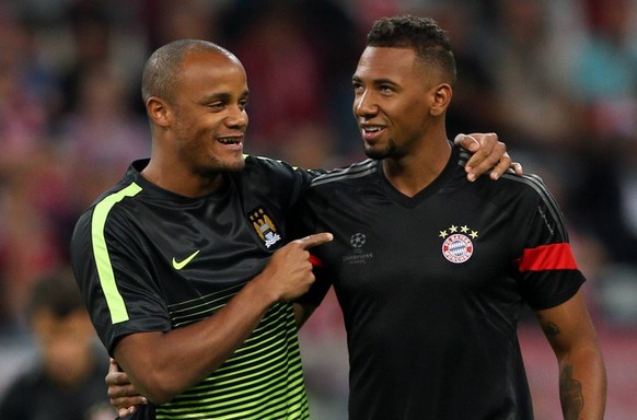 Manchester City s Vincent Kompany greets Bayern Munich s Jerome Boateng - Champions League Group E - Bayern Munich vs Manchester City - Allianz Arena - Germany - 17th September 2014 - Picture David Kl ...