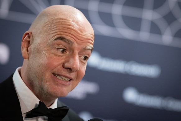 President of the Federation Internationale de Football Association (FIFA) Gianni Infantino arrives at the Global Citizen Awards, Wednesday, Sept. 24, 2025, in New York. (AP Photo/Stefan Jeremiah)
Gian ...