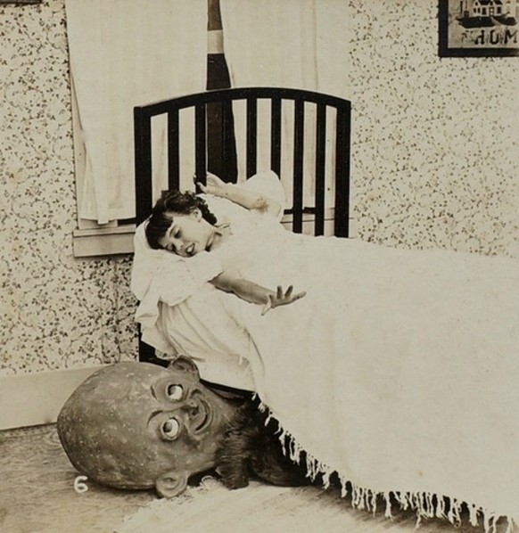 These chilling images come from a series of photographs entitled “The Goblins Will Get You If You Don’t Watch Out”, and were made sometime around 1923-1934. They tell a nightmarish tale of a little gi ...