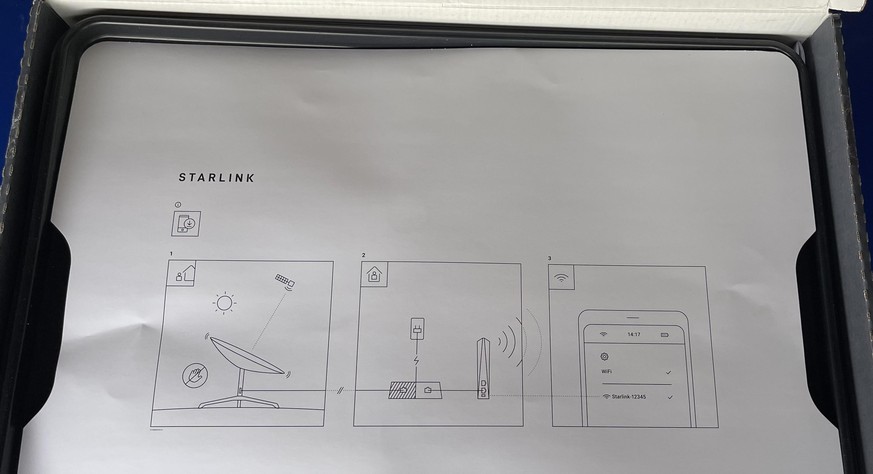 Schüssel montieren, mit dem Router verbinden (Power-over-Ethernet), App starten. Fertig.