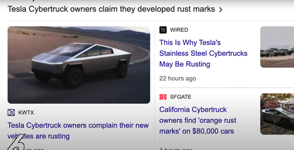 Cybertruck rostet
