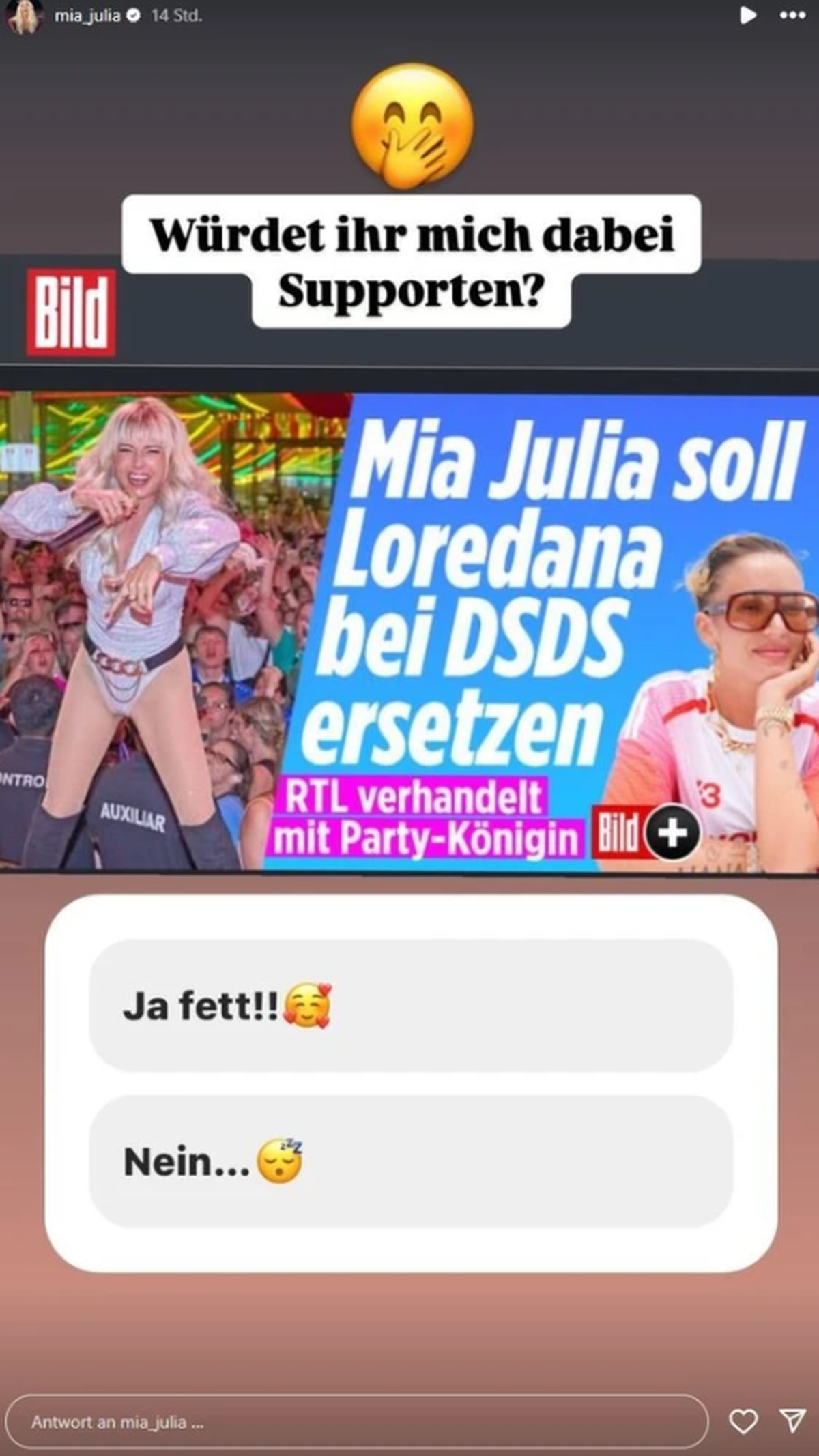 Mia Julia fragt ihre Community, was sie von ihr in der "DSDS"-Jury halten.