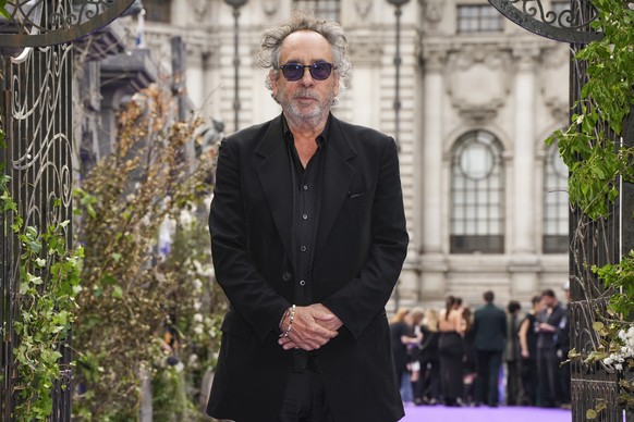 Tim Burton poses for photographers upon arrival at the premiere of the the television series &#039;Wednesday&#039; on Wednesday, July 30, 2025, in London. (Photo by Scott A Garfitt/Invision/AP)
Tim Bu ...