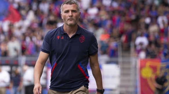 Basels Trainer Alex Frei, im Fussball Meisterschaftsspiel der Super League zwischen dem FC Basel 1893 und dem BSC Young Boys, im Stadion St. Jakob-Park in Basel, am Sonntag, 7. August 2022. (KEYSTONE/ ...