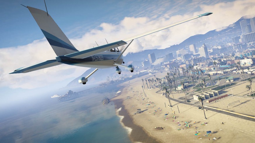 In «GTA V» ist man auch mit dem Flugzeug unterwegs.