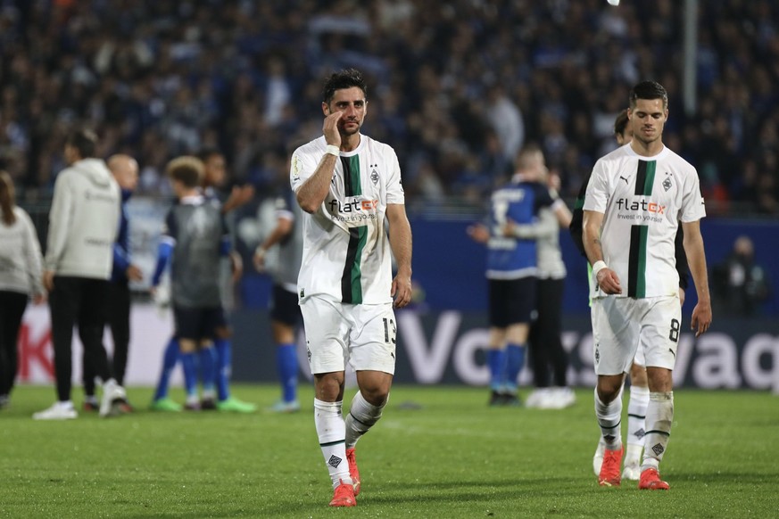 Gladbach scheitert im deutschen Fussballpokal an Darmstadt.