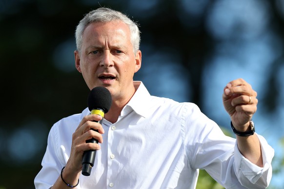 epa05822784 (FILE) A file picture dated 03 September 2016 shows Bruno Le Maire speaks at the Summer University of Les Republicains (The Republicans) event in La Baule, France. Former candidate for the ...