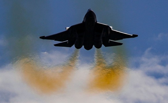Su-57 fighter jet.