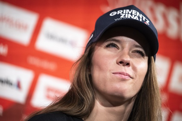Camille Rast am Medientreffen von Swiss Ski vor der Weltcup-Saison 2025/2026 in THE HALL, am Mittwoch, 1. Oktober 2025 in Duebendorf. (KEYSTONE/Andreas Becker)