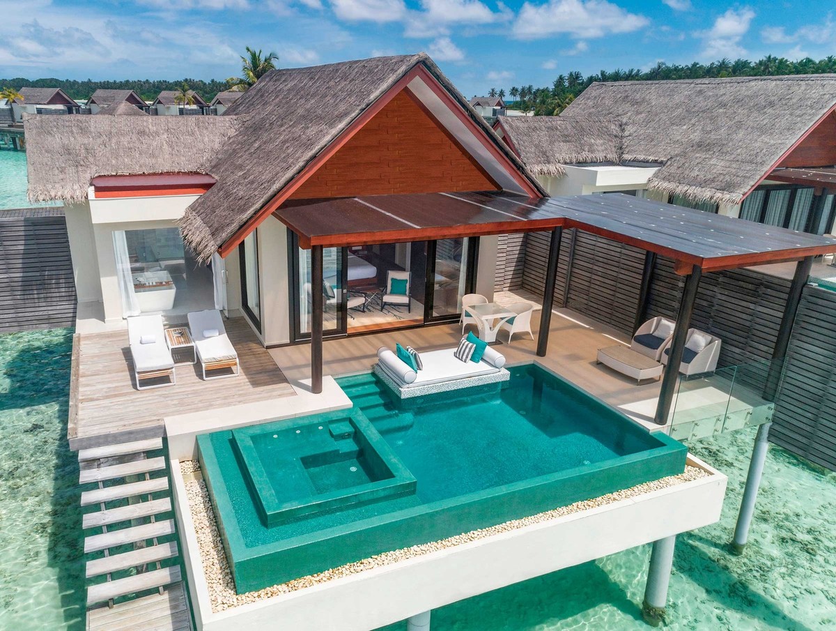 Ein traumhafter Bungalow über Wasser.