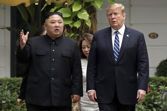 Kim Jong Un und Donald Trump bei ihrem Treffen im Februar 2019.