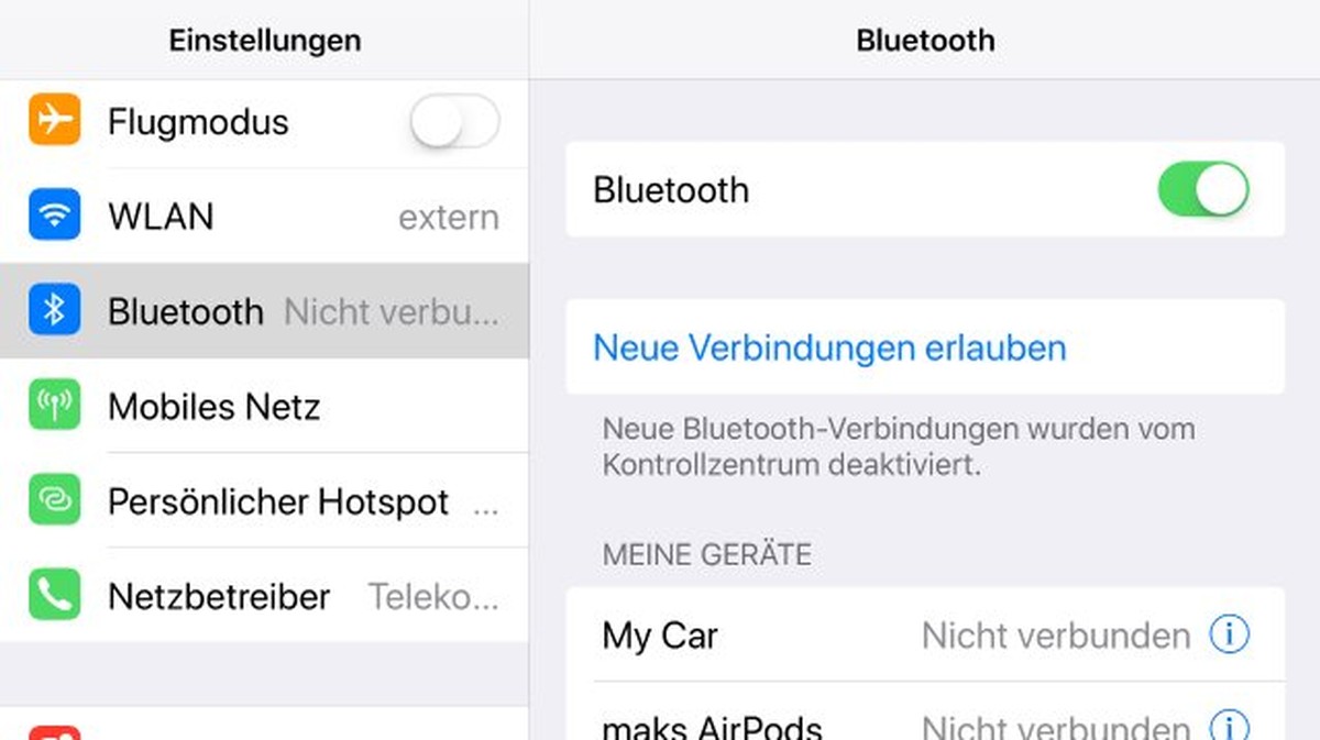 Nur in den Einstellungen von iOS 11 lässt sich WLAN und Bluetooth komplett abschalten.