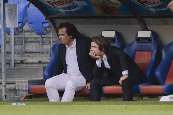 24.07.2016; Basel; Fussball Super League - FC Basel 1893 - FC Sion;
Praesident Christian Constantin (Sion) Sportchef Barthelemy Constantin (Sion) 
(Andy Mueller/freshfocus)