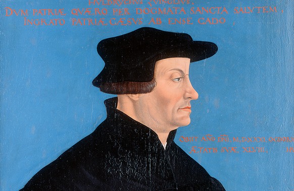 Hans Asper (1499 - 1571), postum ausgeführtes Tafelgemälde von Ulrich Zwingli, 1549. Öl und Tempera auf Holz.