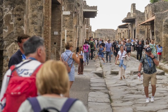 Pompeii ruin Tourists visit the archaeological site of Pompeii, which in 2024 set an all-time record with more than 4 million admissions. To manage the influx, named tickets and a daily limit of 20,00 ...