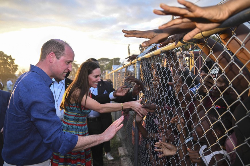 . 22/03/2022. Kingston, Jamaica. Prince William and Kate Middleton, the Duke and Duchess of Cambridge, during a visit to Trench Town in Kingston, Jamaica, on the fourth day of their Royal Tour of the  ...