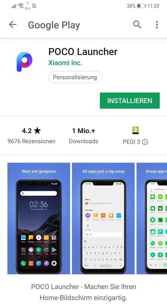Xiaomis Poco-Launcher gibt es im Play Store.