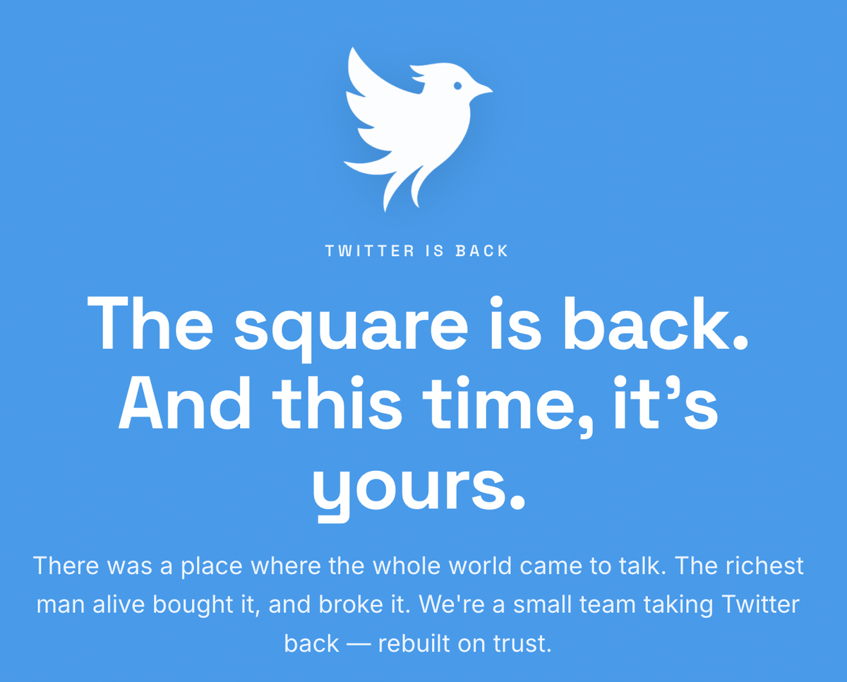 La page d'accueil de Twitter.now.
