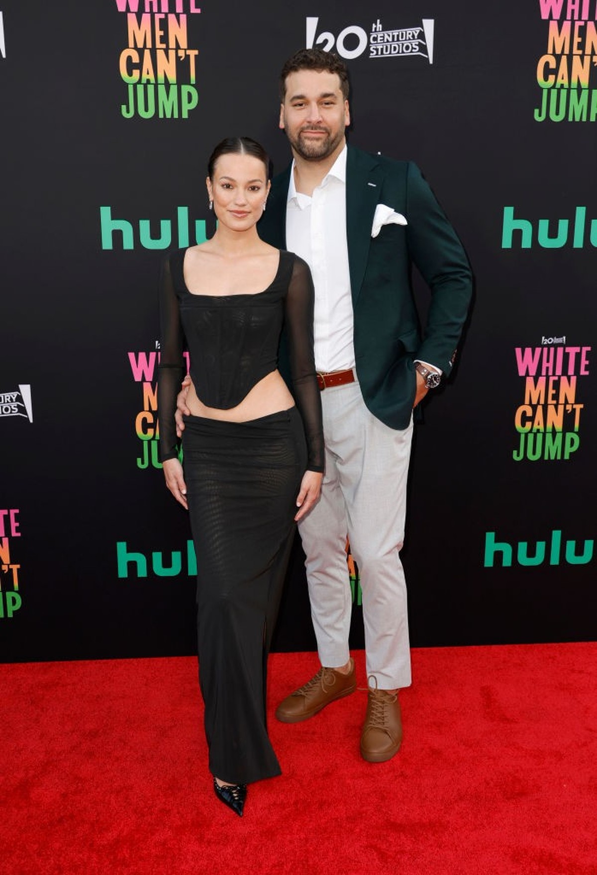LOS ANGELES, CALIFORNIA - MAY 11: Keilani Asmus and Matt Kalil attend the 20th Century Studios' "White Men Can't Jump" Los Angeles premiere at the at El Capitan Theatre on May 11,  ...
