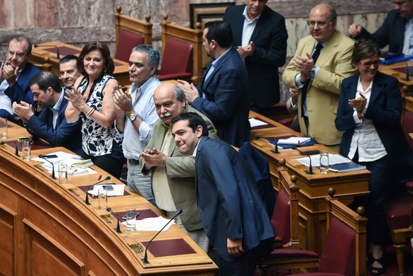Tsipras im griechischen Parlament.