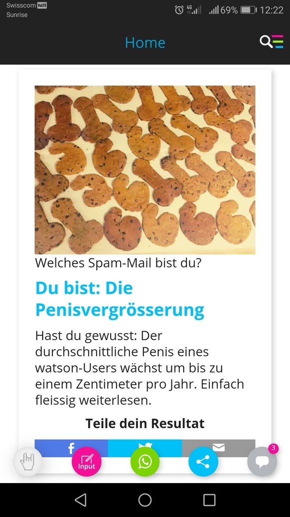 Garantiert kein Betrug! Welches Spam-Mail bist du?
Na dan bitte nicht stÃ¶ren bin intensiv am Watson lesen.