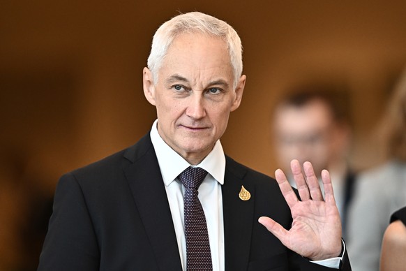 epa10312431 Russian Deputy Prime Minister Andrey Belousov arrives to attend the APEC Leaders' Dialogue with ABAC during the Asia-Pacific Economic Cooperation (APEC) Summit in Bangkok, ...