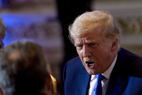 FILE - Former President Donald Trump addresses guests at Mar-a-lago on Nov. 8, 2022 in Palm Beach, Florida.  An executive at Trump