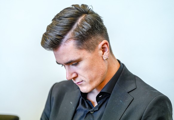 epa11987089 Norwegian runner Jakob Ingebrigtsen at the beginning of a comprehensive criminal case against Gjert Arne Ingebrigtsen, former coach and father of Jakob Ingebrigtsen, at South Rogaland Dist ...
