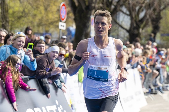 Matthias Kyburz, Schweiz, 2. Rang beim 15 Kilometer Eliterennen der Maenner, am Samstag, 21. Maerz 2026, in Kerzers. (KEYSTONE/Peter Schneider)
