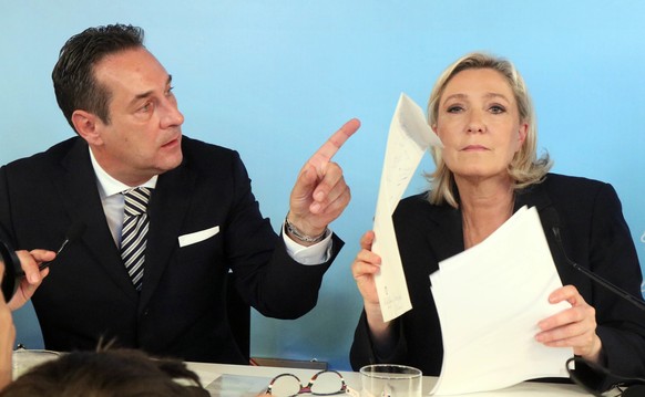 FPÖ-Chef Heinz-Christian Strache und&nbsp;Front-National-Chefin Marine Le Pen.