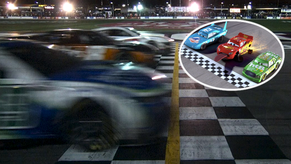 Dieses Fotofinish im NASCAR-Rennen erinnert an den Pixar-Hit «Cars»