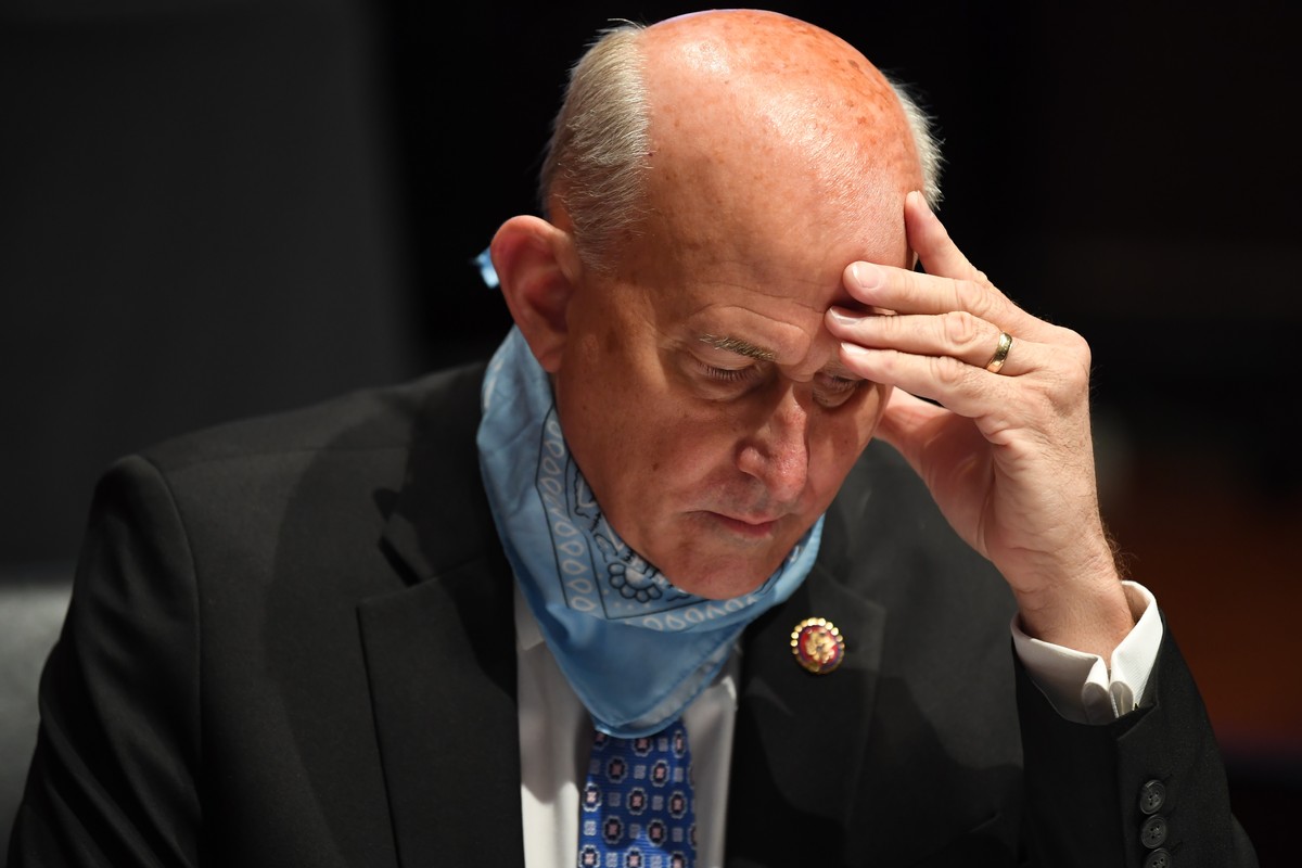 Rep. Louie Gohmert, R-Texas, studies notes during a House Judiciary Committee hearing on the oversight of the Department of Justice on Capitol Hill, Tuesday, July 28, 2020 in Washington. (Matt McClain ...