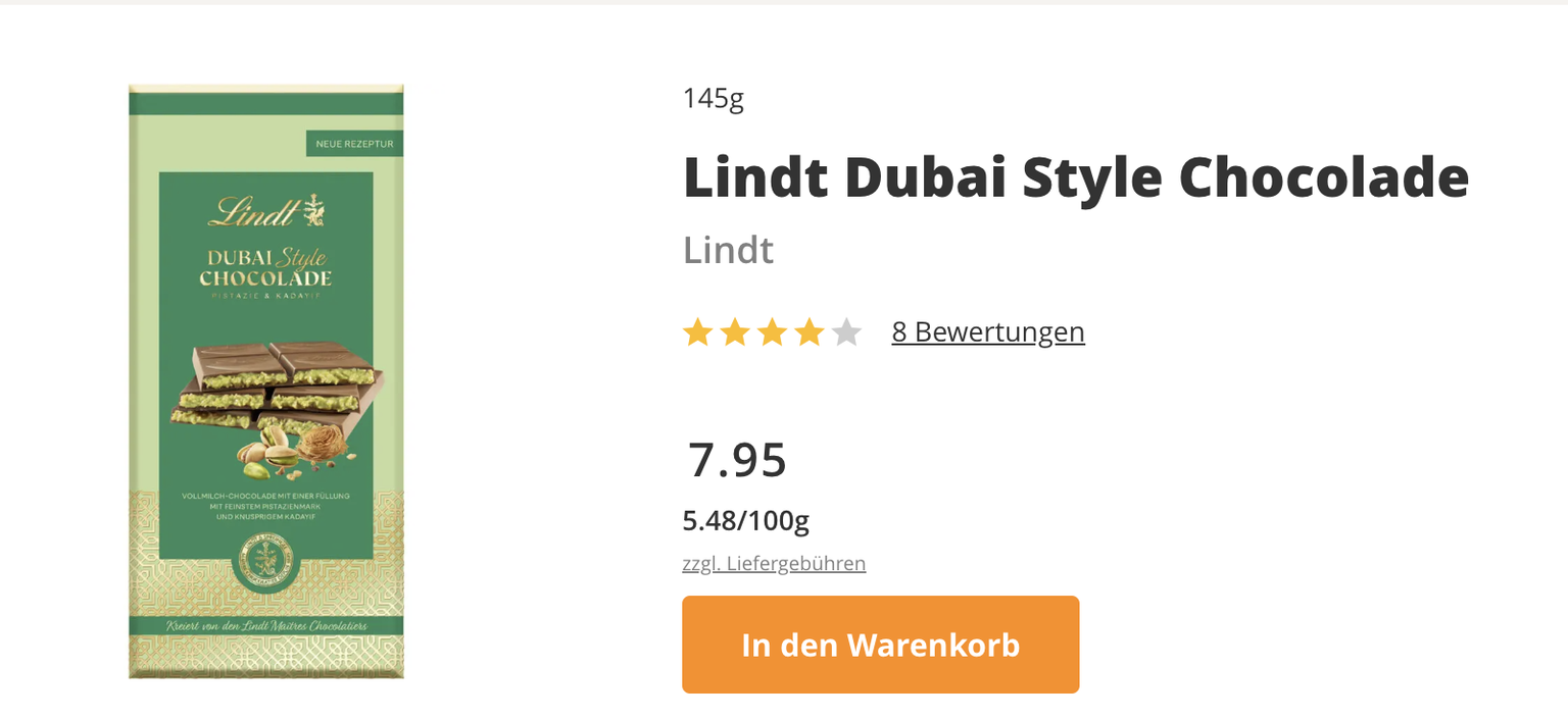 Coop-Preis Dubaischokolade