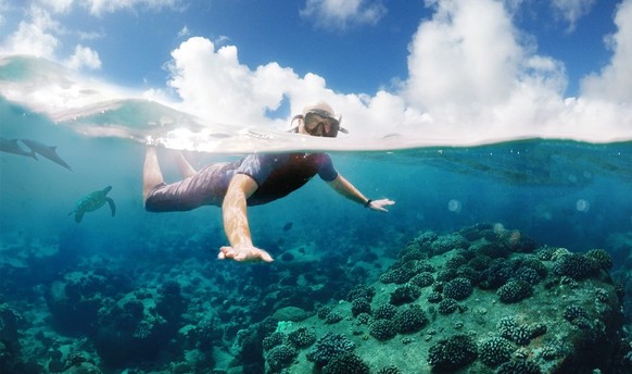 Snorkeling in the sea