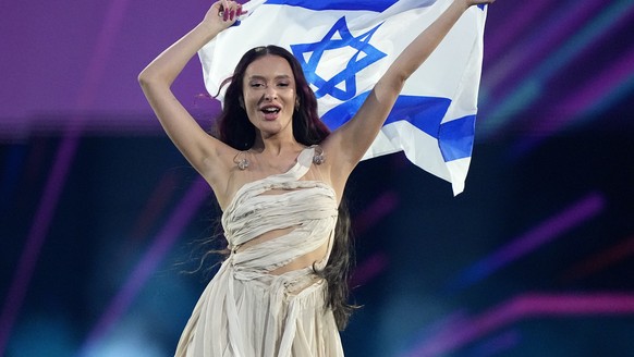 Eden Golan of Israel enters the arena during the flag parade before the Grand Final of the Eurovision Song Contest in Malmo, Sweden, Saturday, May 11, 2024. (AP Photo/Martin Meissner)
Bambie Thug