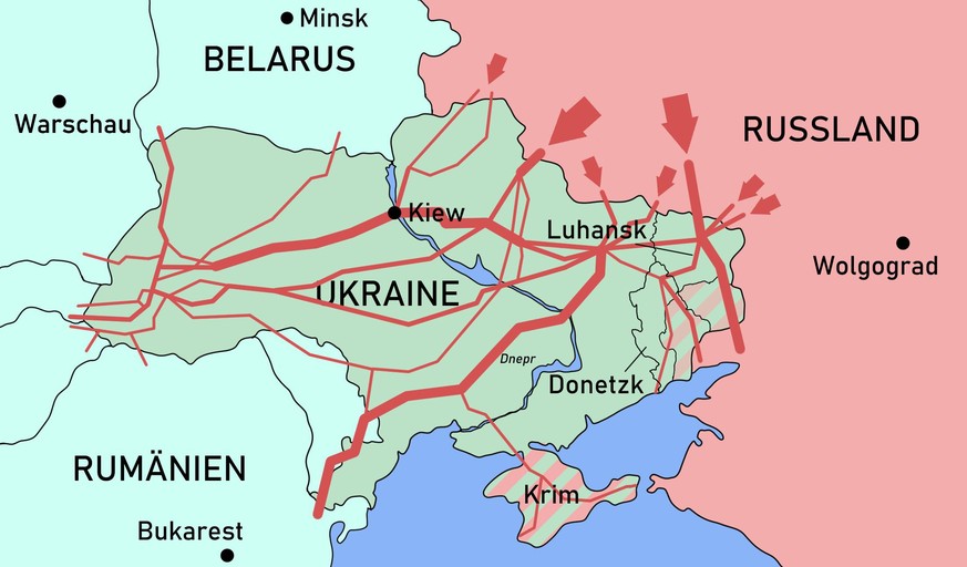 Das Netzwerk der ukrainischen Gas-Trasses.
