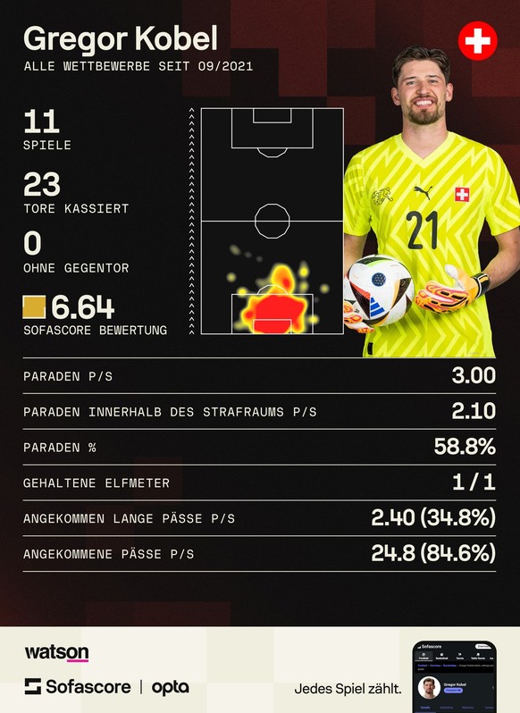 Statistiken Gregor Kobel