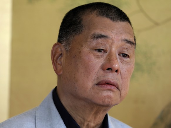 FILE - Hong Kong media tycoon Jimmy Lai pauses during an interview in Hong Kong on July 1, 2020. (AP Photo/Vincent Yu, File)
Jimmy Lai