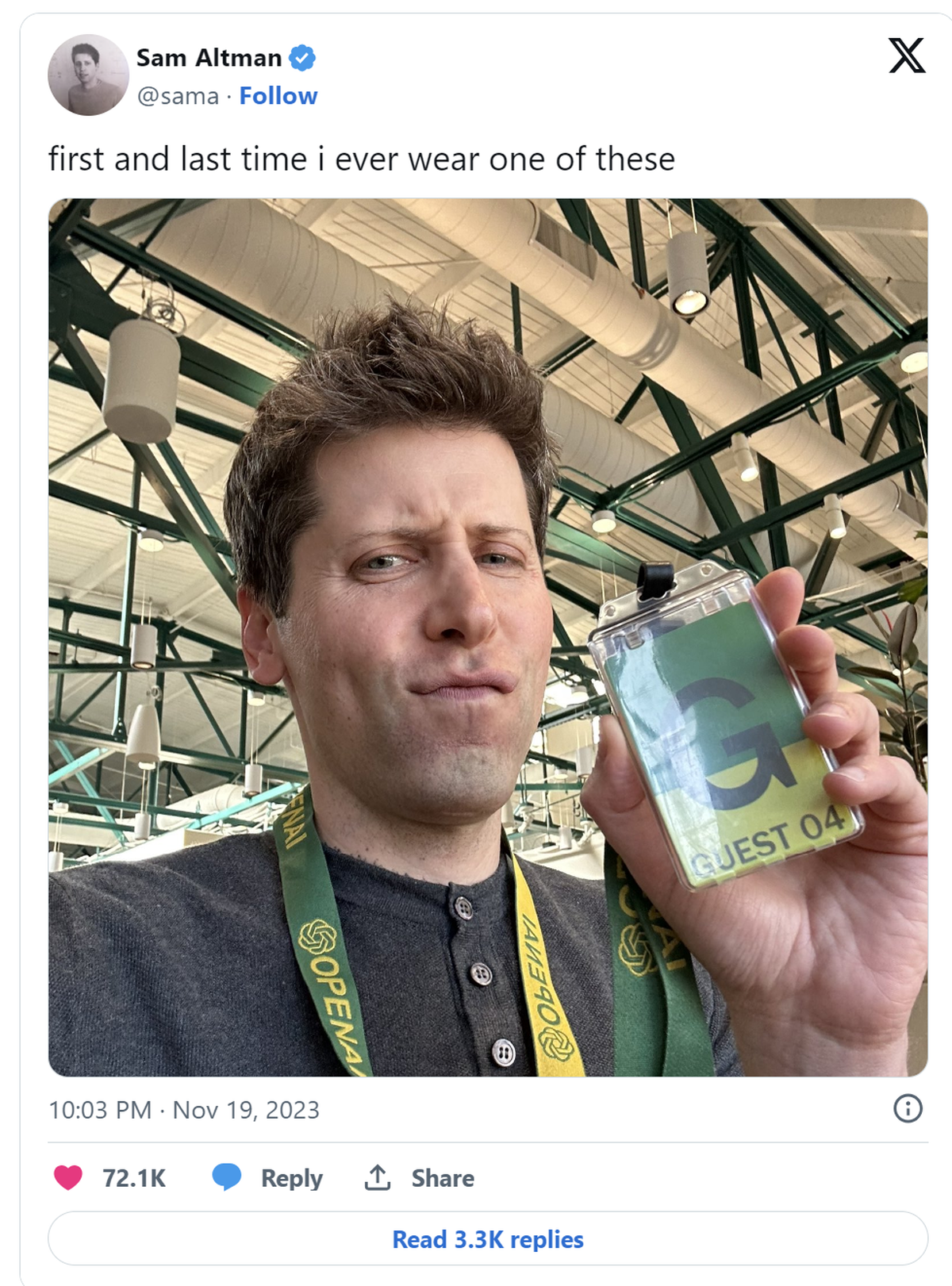 Am Sonntag glaubte Sam Altman noch an seine Rückkehr zu OpenAI.