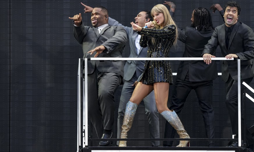 Taylor Swift performs at Wembley Stadium as part of her Eras Tour on Friday, June 21, 2024 in London. (Photo by Scott A Garfitt/Invision/AP)
Taylor Swift