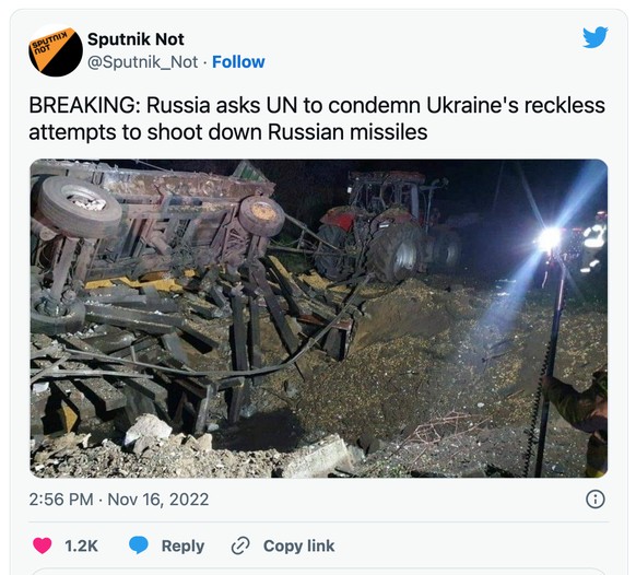 «BREAKING: Russland fordert UNO auf, die rücksichtslosen Versuche der Ukraine, russische Raketen abzuschiessen, zu verurteilen.»