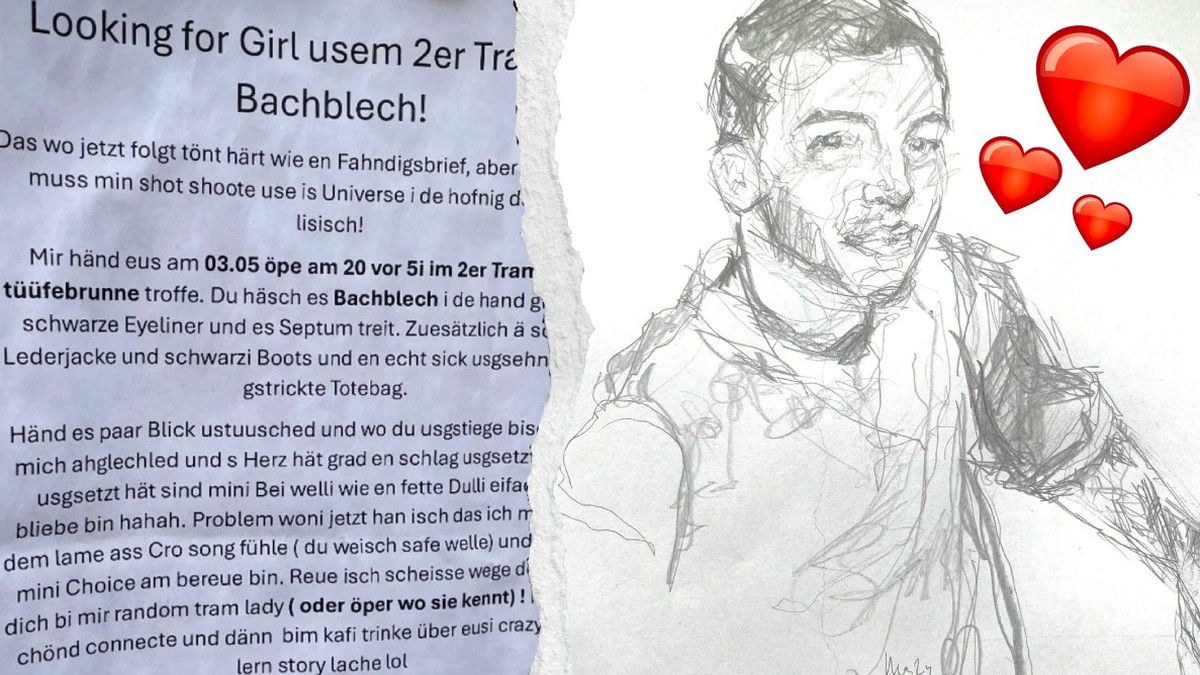 Sucht Frau mit Backblech: Ein Tram-Passagier nutzt eine ungewöhnliche Dating-Methode.