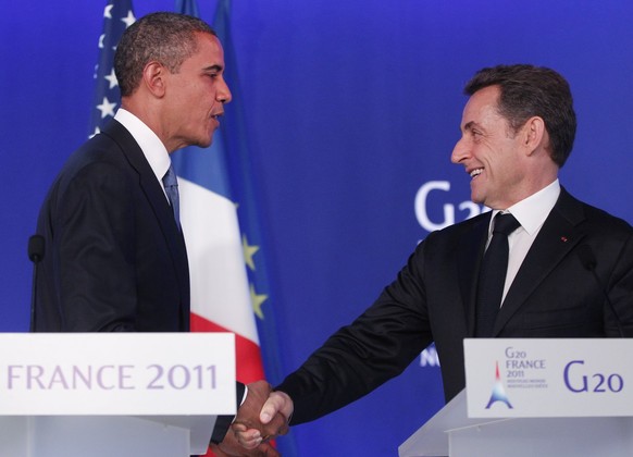 Obama und Ex-Präsident Sarkozy bei einem Treffen der G20 Ende 2011.&nbsp;