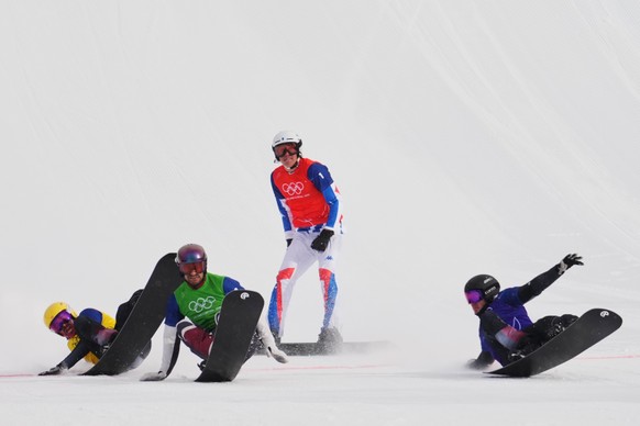 <p>Ein wahres Sturzfestival gab es im Snowboardcross.</p>