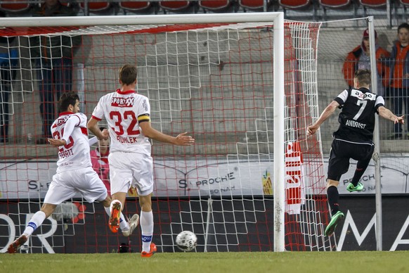 Die Führung im Tourbillon: Andrist schiesst das 1:0.