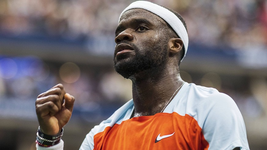 September 7, 2022, Flushing Meadows, New York, USA: Frances Tiafoe during his match against Andrey Rublev on Day 10 of the 2022 US Open at USTA Billie Jean King National Tennis Center on Wednesday Sep ...