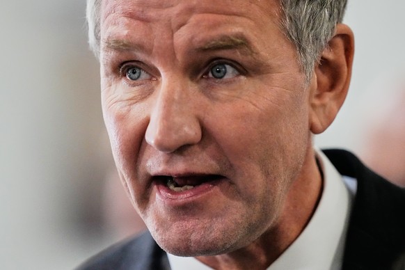 Thuringia's AfD party leader Bjoern Hoecke attendst the re-founding of the AfD youth organization in Giessen, Germany, early Saturday, Nov. 29, 2025. (AP Photo/Martin Meissner)
Germany Far Right