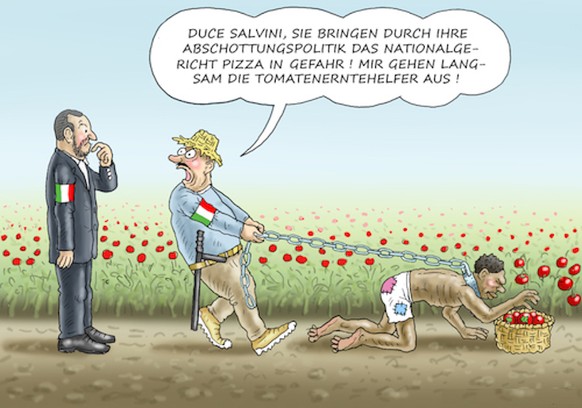 «Tomatenernte ist die schlimmste»: Migranten arbeiten wie Sklaven auf Italiens Feldern
Und wer hat&#039;s erfunden? Diesmal für einmal nicht die Schweizer, sondern gewisse Italiener mit mafiösen Tende ...