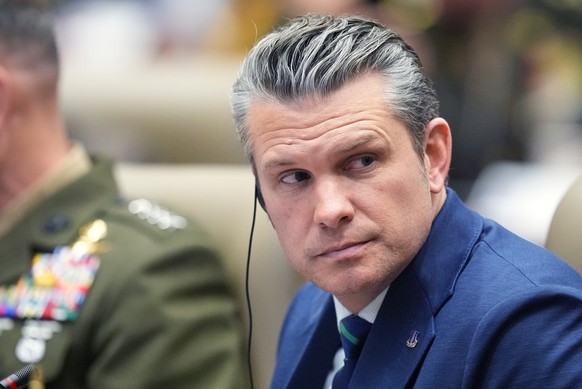 Defense Secretary Pete Hegseth listens during the inaugural Americas Counter Cartel Conference at U.S. Southern Command in Doral, Fla., Thursday, March 5, 2026. (AP Photo/Rebecca Blackwell)
Pete Hegse ...