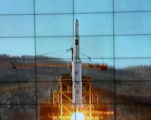 Eine Raketentest in Nordkorea.